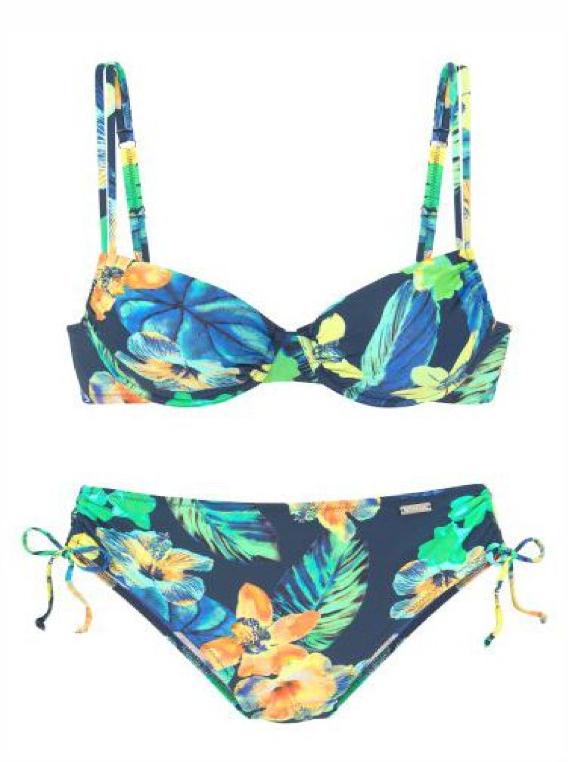 LASCANA Bügel Bikini Set Cup D Tropic Farbe Midnight Yel