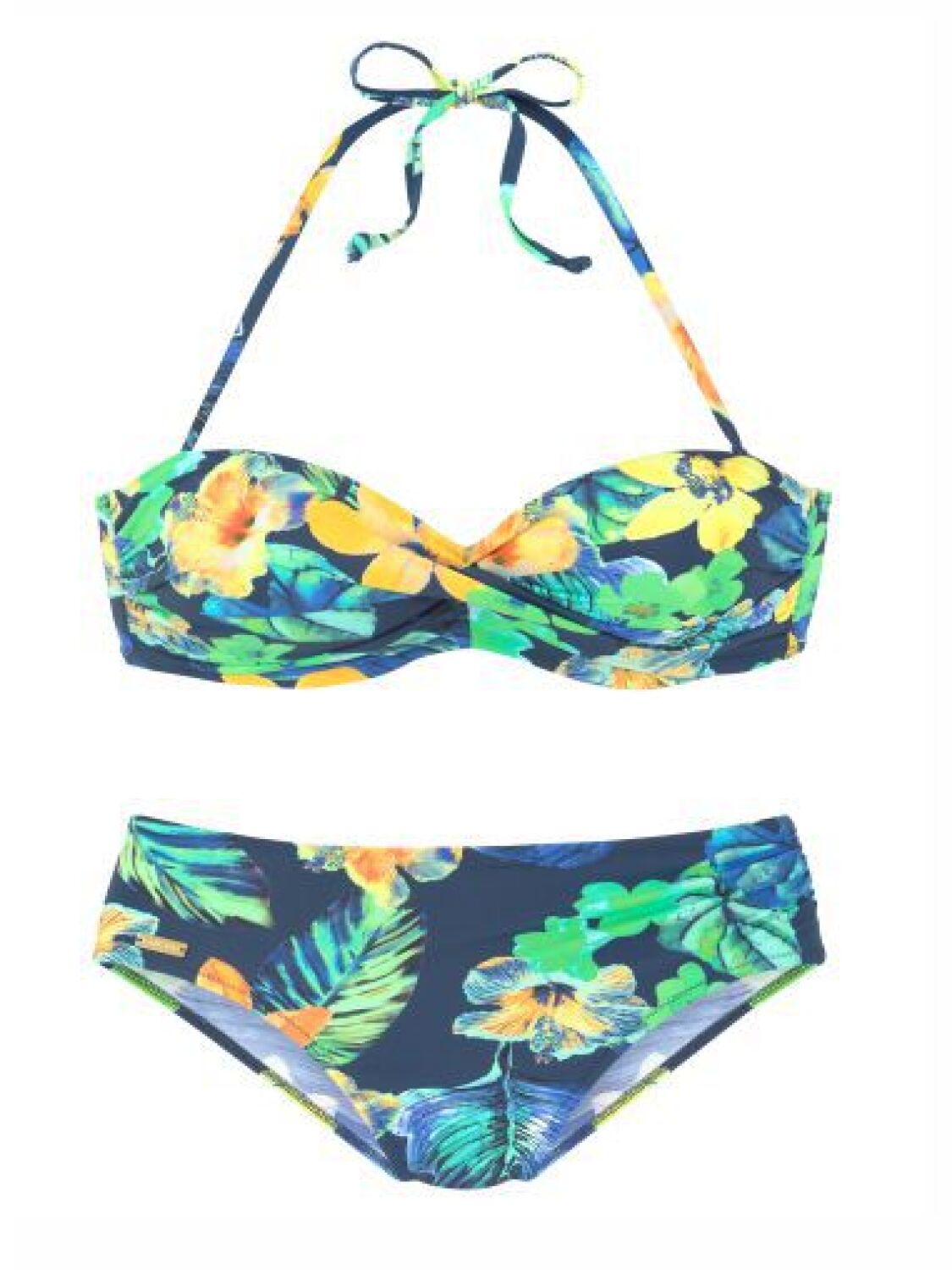 LASCANA Bandeau Set Cup D Tropic Farbe Midnight Yel